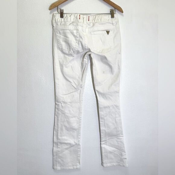 Guess - Pismo Fit Low Rise Straight  Leg White Y2K Jeans - Women's size 28 - Picture 2 of 8